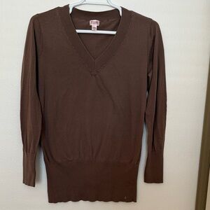 Mossimo Chocolate V-Neck Women's Sweater